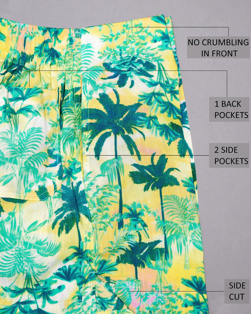 Sweet Corn Trees Printed Tencel and Milky White Premium Cotton Printed Boxers CBX379-28, CBX379-30, CBX379-32, CBX379-34, CBX379-36, CBX379-38, CBX379-40, CBX379-42, CBX379-44