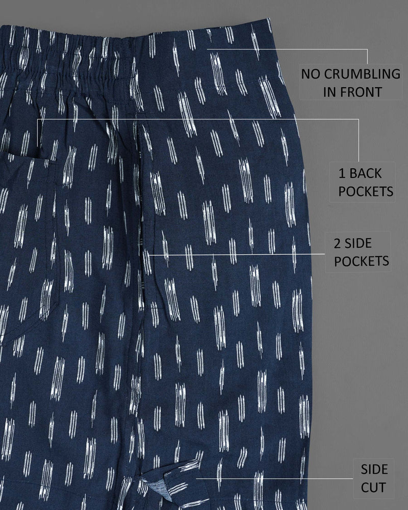 Zodiac Blue with Ikat Printed Premium Tencel and Martini Gray Printed Oxford Boxers CBX399-28, CBX399-30, CBX399-32, CBX399-34, CBX399-36, CBX399-38, CBX399-40, CBX399-42, CBX399-44