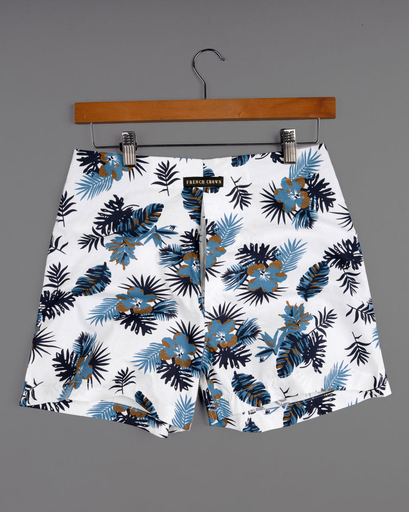 Bright White and Baltic Sea Tropical Printed Twill with Martini Gray Printed Oxford Boxers CBX420-28, CBX420-30, CBX420-32, CBX420-34, CBX420-36, CBX420-38, CBX420-40, CBX420-42, CBX420-44