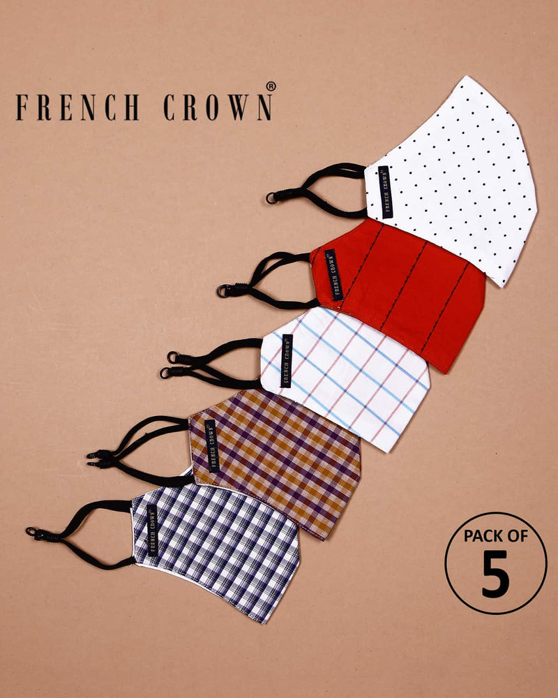 Ramsey-French Crown Pack Of 5 Cotton Masks