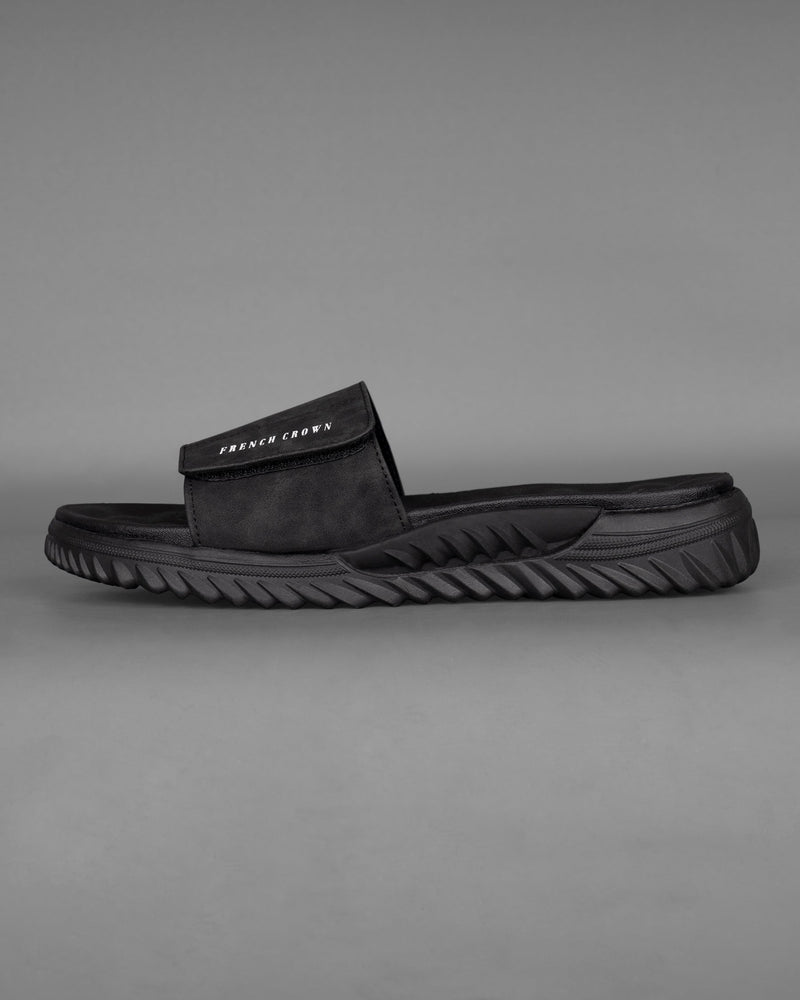 Jade Black Map Patterned Suede top comfortable Sliders FT047-6, FT047-7, FT047-8, FT047-9, FT047-10