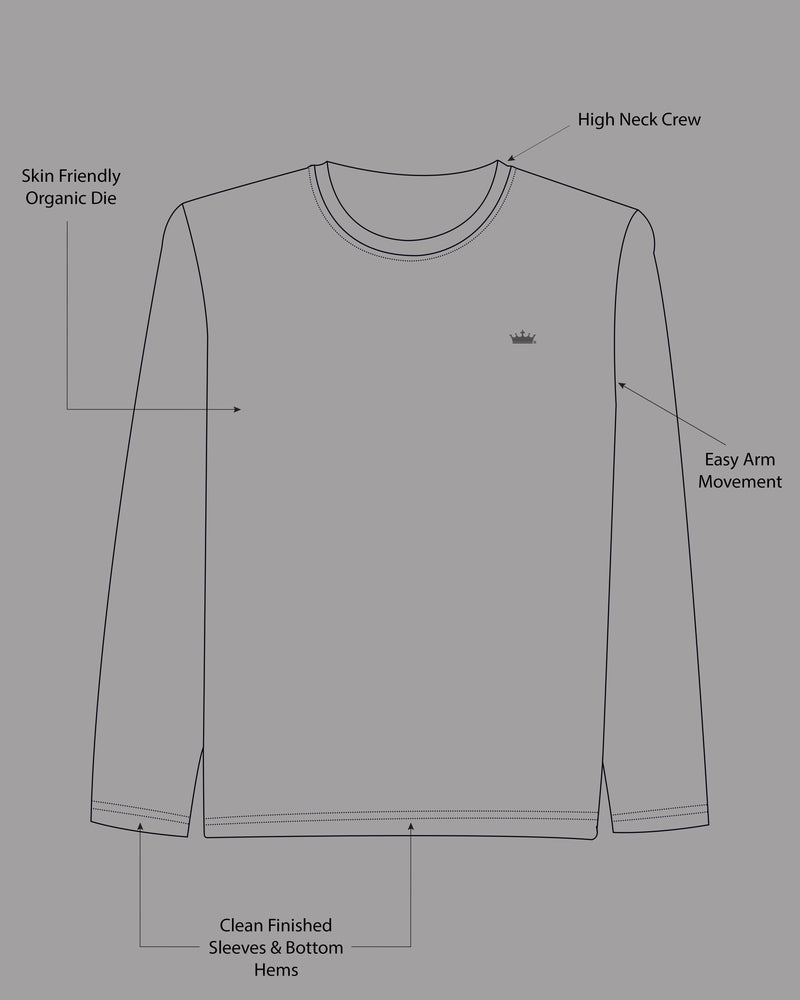 Sea Green Pinstriped Full-Sleeve Super soft Premium Cotton Jersey T-shirt