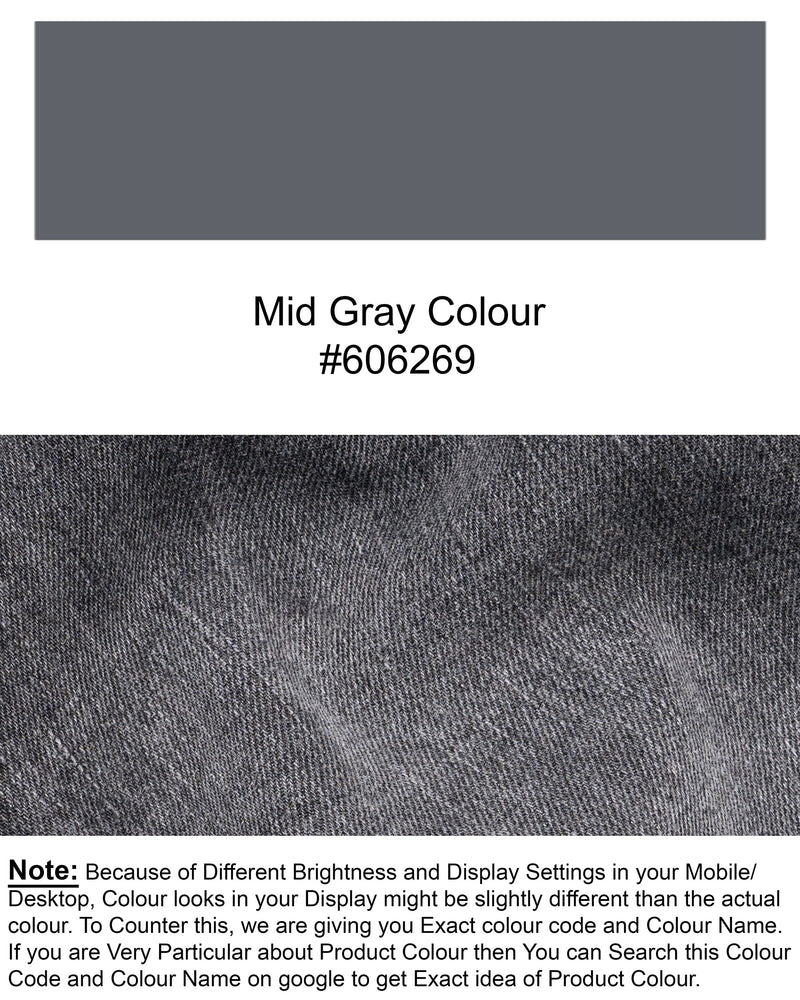 Mid Gray Acid wash Clean Look Stretchable Denim J130-32, J130-34, J130-36, J130-38, J130-40