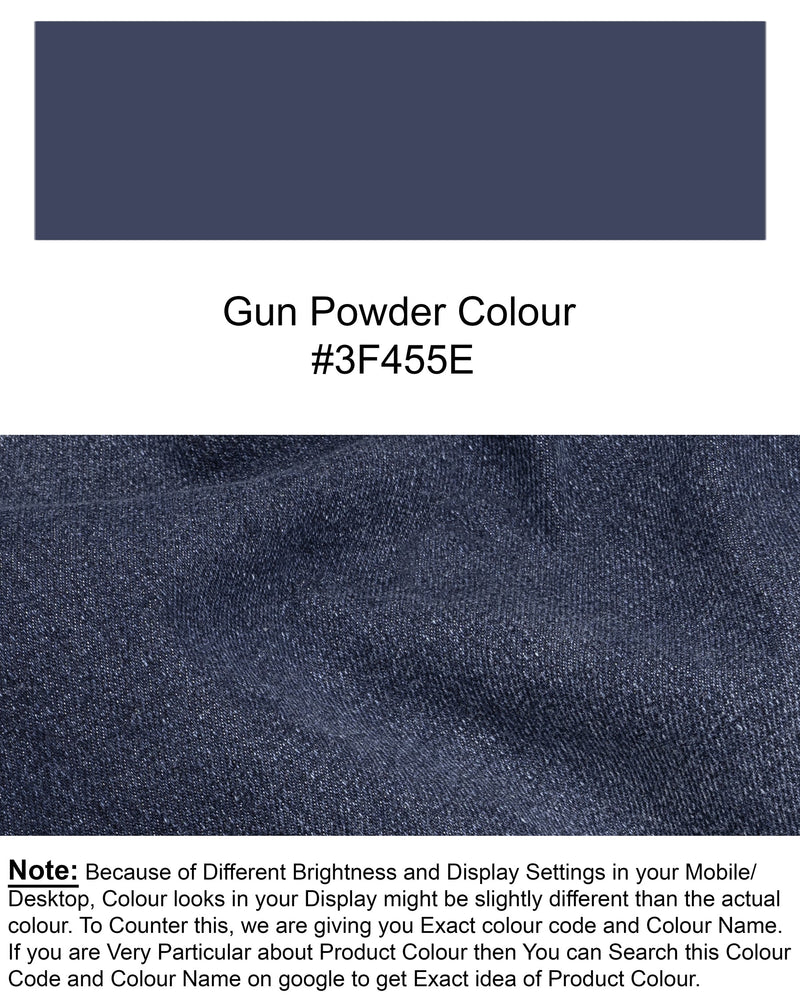 Gun Powder Blue Mildly Distressed Stretchable Denim J131-32, J131-34, J131-36, J131-38, J131-40