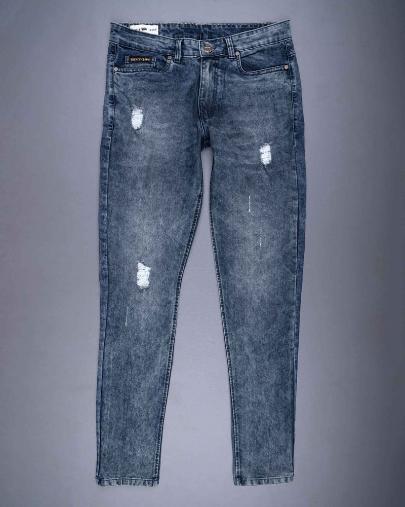 Fiord Blue Stonewash Mildly Distressed Stretchable Denim J132-32, J132-34, J132-36, J132-38, J132-40