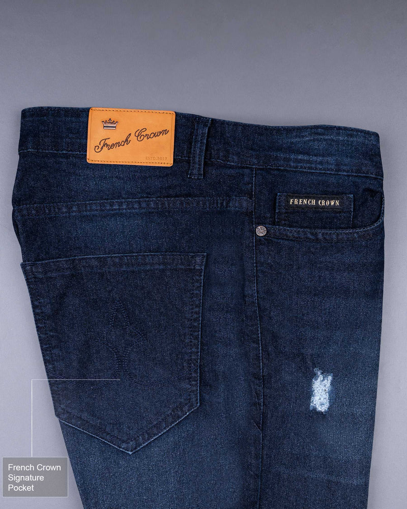 Big Stone Blue Hand Sanding wash Mildly Distressed Stretchable Denim J134-32, J134-34, J134-36, J134-38, J134-40