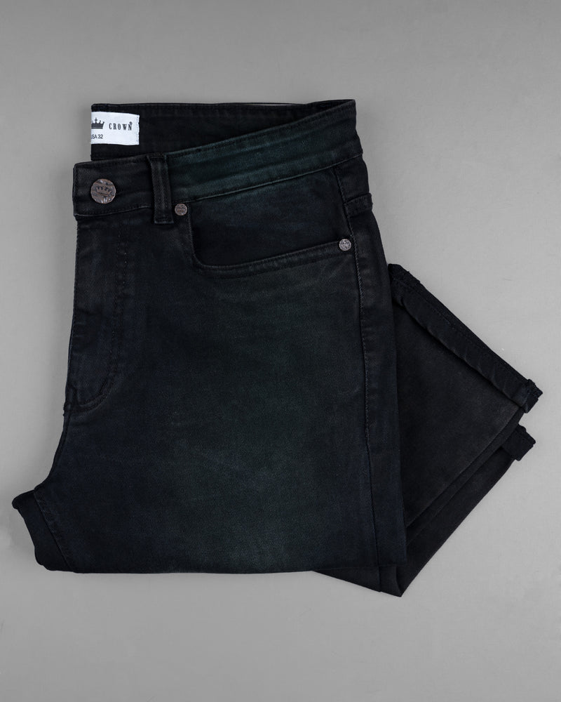 Jade Black with Greenish Rinse Wash Vintage Look Stretchable Denim J143-32, J143-34, J143-36, J143-38, J143-40