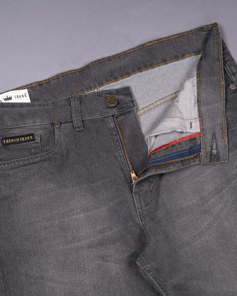 Fuscous Gray Slim Fit Mid-Rise Clean Look Stretchable Denim J91-32, J91-34, J91-36, J91-38, J91-40