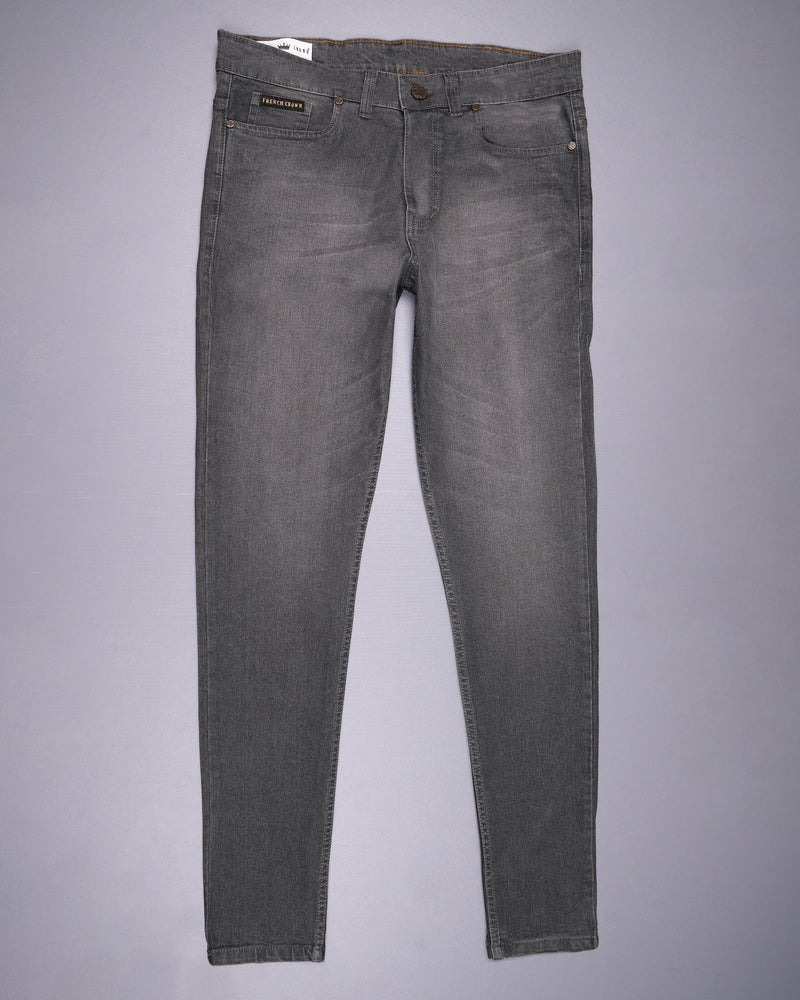 Fuscous Gray Slim Fit Mid-Rise Clean Look Stretchable Denim J91-32, J91-34, J91-36, J91-38, J91-40