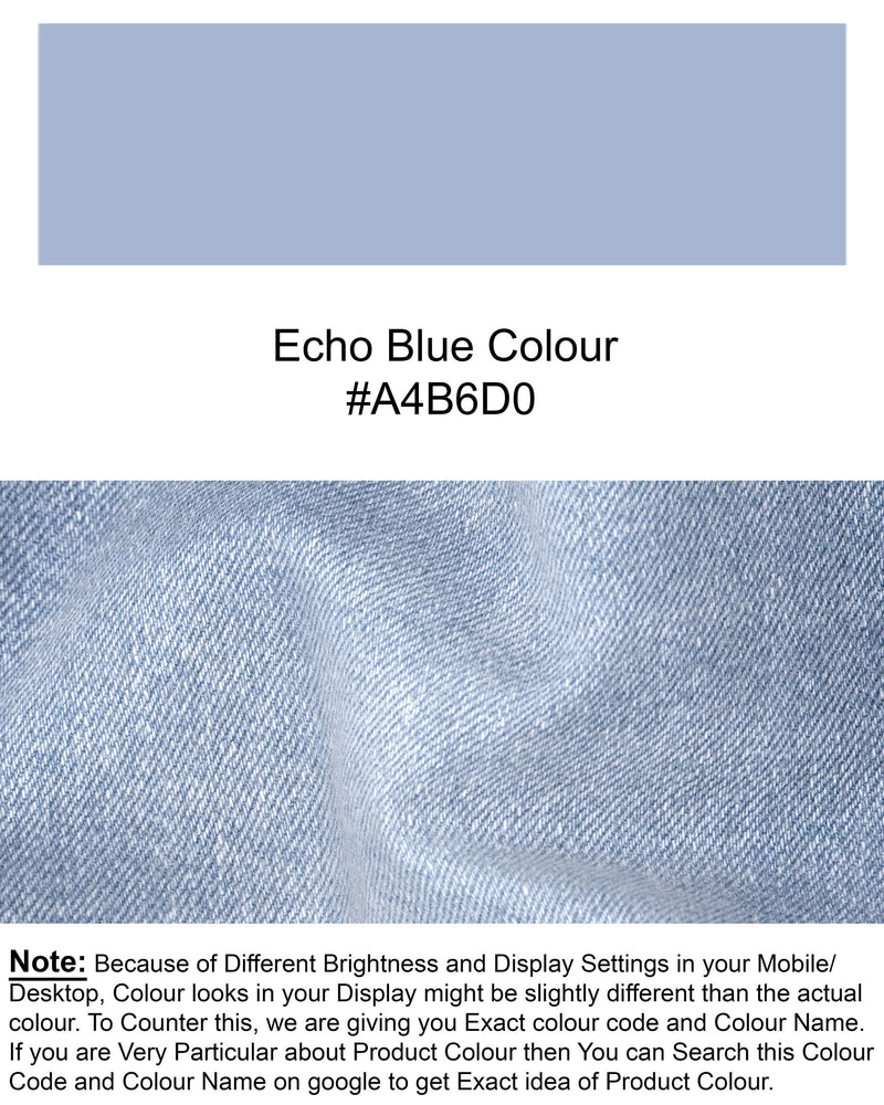 Echo Blue Slim Fit Mid-Rise Clean Look Stretchable Denim J93-32, J93-34, J93-36, J93-38, J93-40
