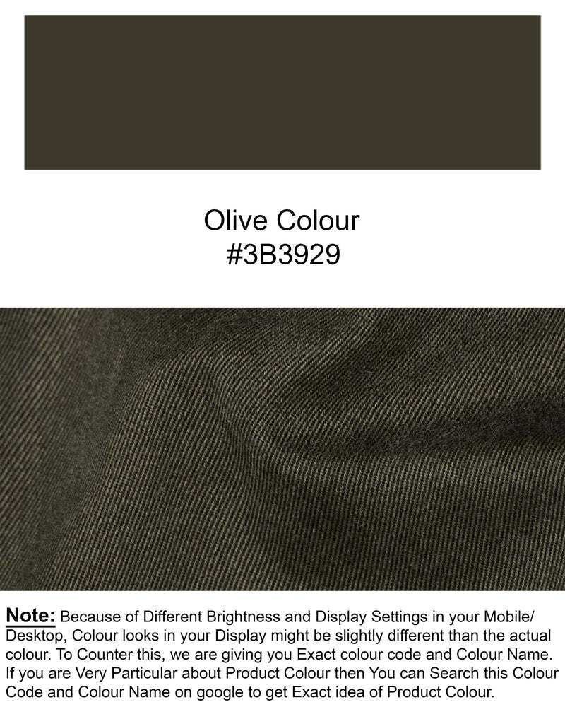 Olive Slim Fit Mid-Rise Clean Look Stretchable Denim J96-32, J96-34, J96-36, J96-38, J96-40