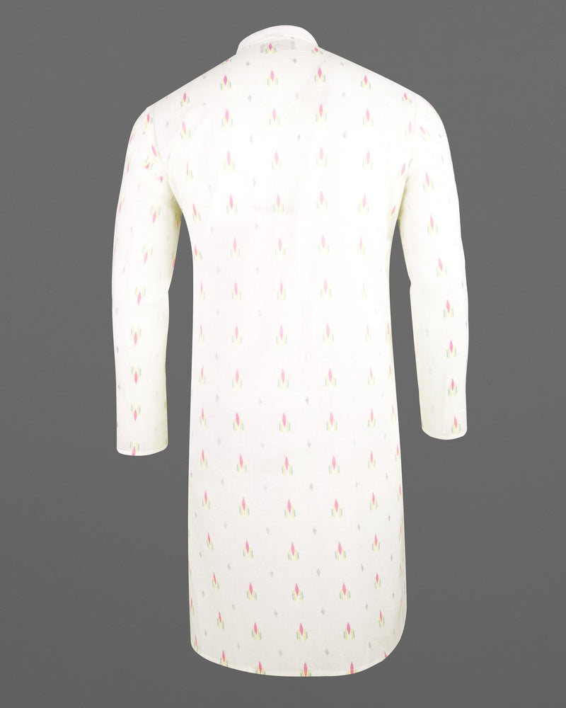 Off White colorful and silver Jacquard Textured Premium Giza Cotton Kurta  KT004-39, KT004-40, KT004-42, KT004-44, KT004-46