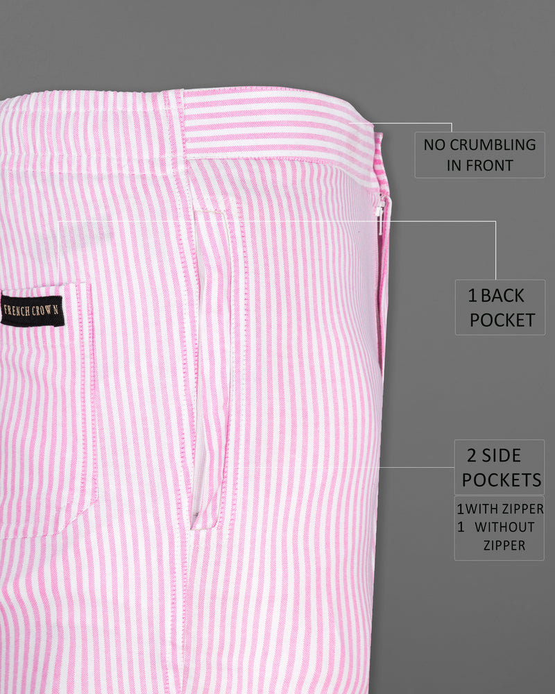 Cherub Pink with White Striped Oxford Lounge Pants LP193-28, LP193-30, LP193-32, LP193-34, LP193-36, LP193-38, LP193-40, LP193-42, LP193-44