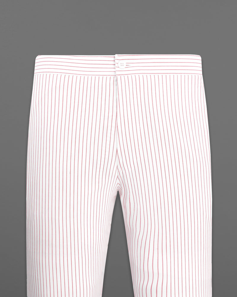 Bright White with Alizarin Crimson Red Premium Cotton Lounge Pants LP211-28, LP211-30, LP211-32, LP211-34, LP211-36, LP211-38, LP211-40, LP211-42, LP211-44