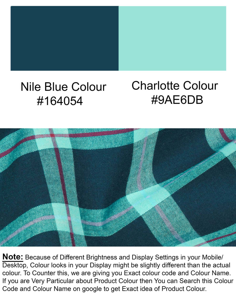 Nile Blue Checked Premium Cotton Lounge Pant LP130-28, LP130-30, LP130-36, LP130-38, LP130-40, LP130-42, LP130-44, LP130-32, LP130-34
