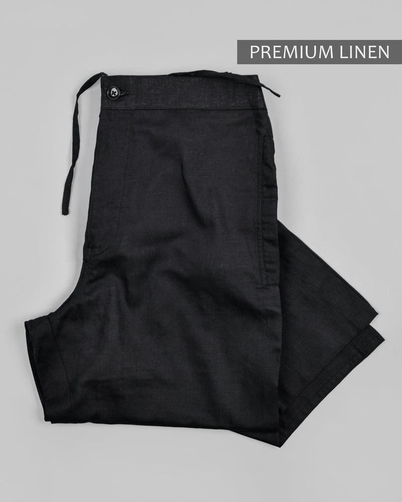 Two Black Premium Linen Lounge Pants LP078-44, LP078-42, LP078-38, LP078-34, LP078-36, LP078-40, LP078-28, LP078-30, LP078-32