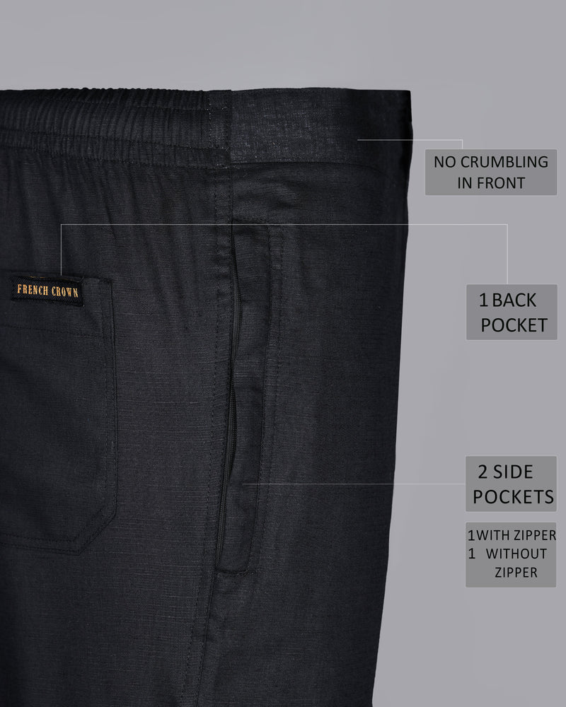 Two Black Premium Linen Lounge Pants LP078-44, LP078-42, LP078-38, LP078-34, LP078-36, LP078-40, LP078-28, LP078-30, LP078-32