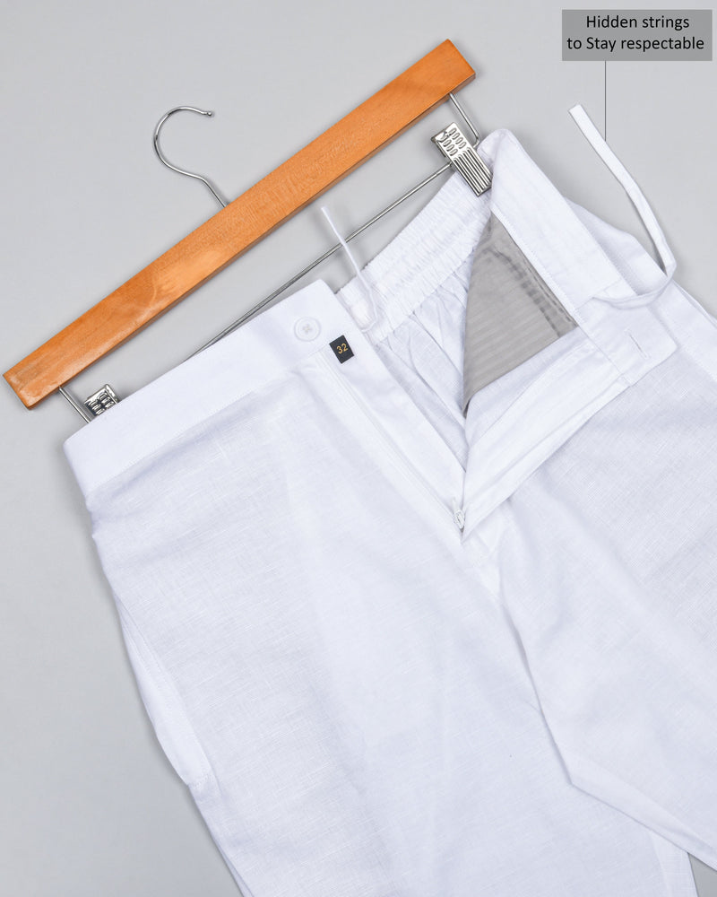 Two White Premium Linen Lounge Pants LP079-42, LP079-36, LP079-32, LP079-28, LP079-30, LP079-44, LP079-34, LP079-40, LP079-38
