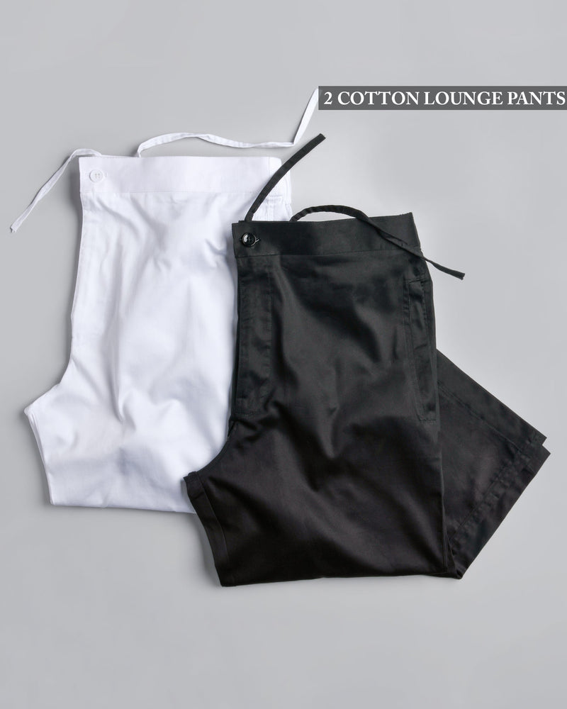 Black and White Premium Cotton Lounge Pants LP081-36, LP081-42, LP081-38, LP081-40, LP081-32, LP081-30, LP081-34, LP081-44, LP081-28