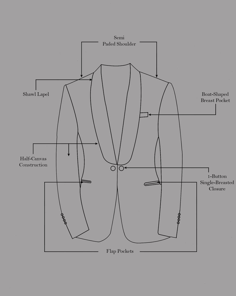 Dark Taupe Brown Velvet Designer Tuxedo Suit