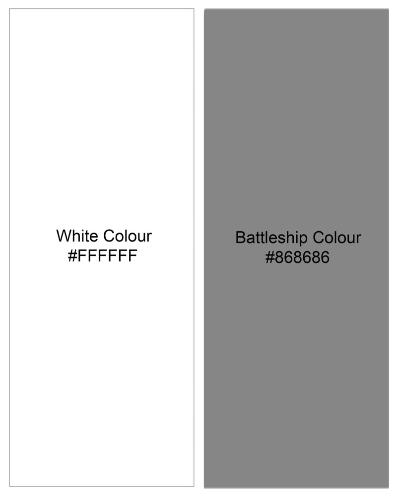 Battleship Silver and White Twill Striped Premium Cotton Shirt  8501-38,8501-H-38,8501-39,8501-H-39,8501-40,8501-H-40,8501-42,8501-H-42,8501-44,8501-H-44,8501-46,8501-H-46,8501-48,8501-H-48,8501-50,8501-H-50,8501-52,8501-H-52