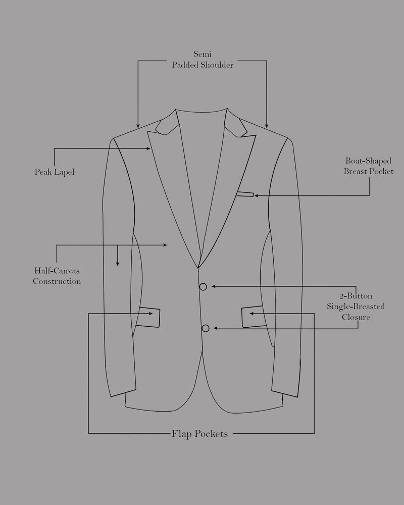 Gray Haze Subtle Plaid Wool Rich Pilot Suit