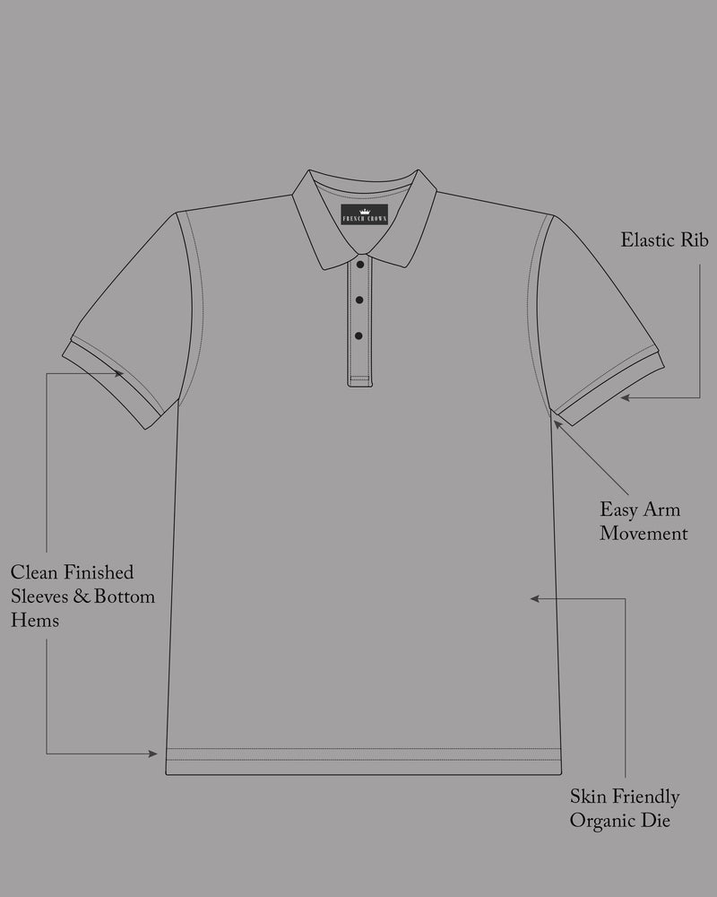 Celeste Grey Super Soft Pique Polo T Shirt