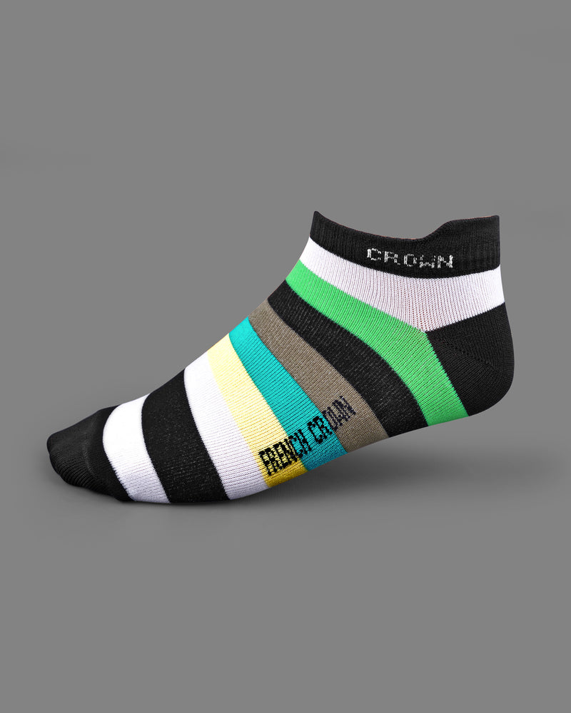 Bright White Multicolour Ankle Length Socks  SO018