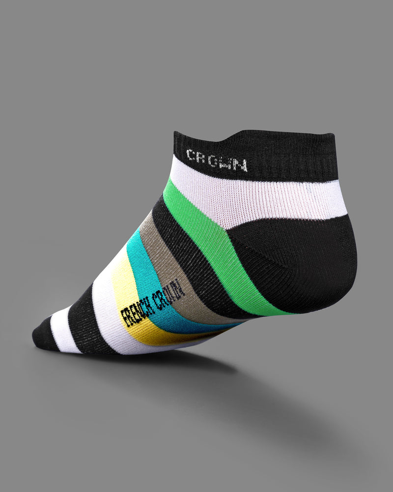 Bright White Multicolour Ankle Length Socks  SO018