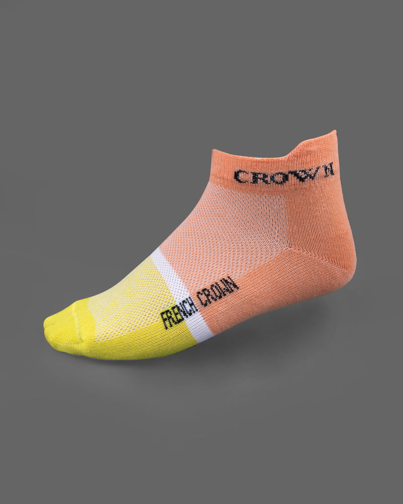Yellow and Orange Ankle Length Socks  SO023