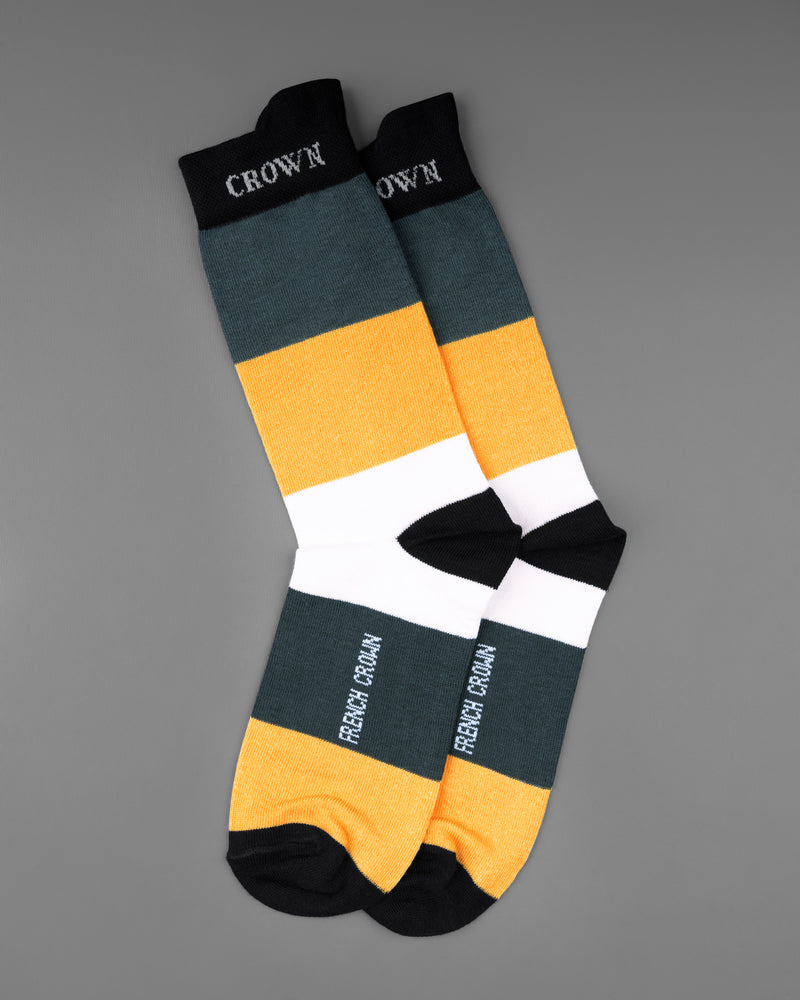 Green and Orange Multicolour Socks SO028