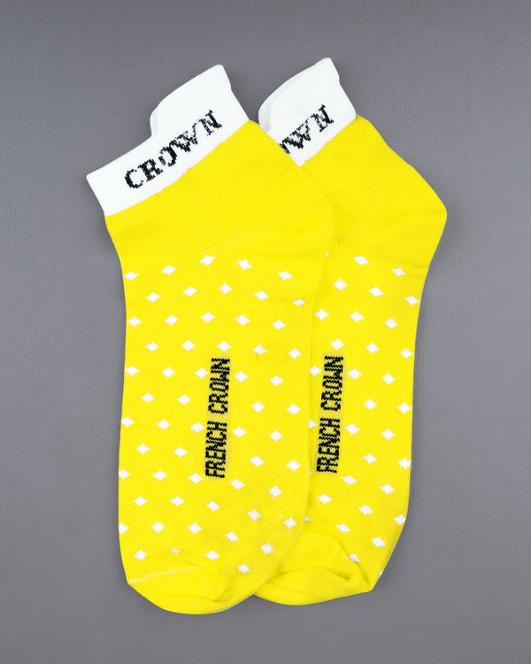 Yellow and White Ankle Length Socks SO002