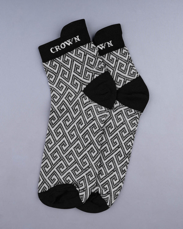 Black and Gray Textured Socks SO030