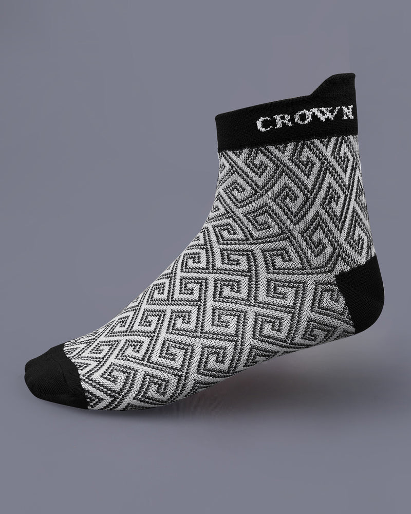 Black and Gray Textured Socks SO030