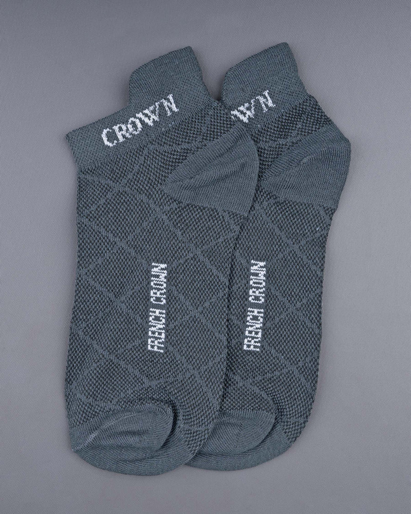 Pack of 5: Mobster Grey, Maize, Deep Coffee Brown Stripped, Blizzard Blue, And Grey Premium Combed Cotton Ankle Length Socks SOC002