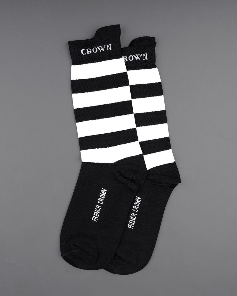 Pack of 5: white with black Stripped, gray with Black Stripped, Grey with Green Greek Key Patterned, And White Premium Combed Cotton Ankle, No-show and Crew length Socks SOC006
