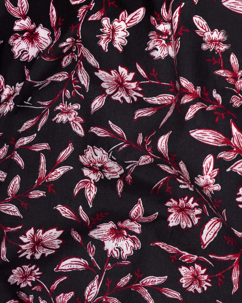 Jade Black Floral Printed Premium Cotton Shorts SR112-28, SR112-30, SR112-32, SR112-34, SR112-36, SR112-38, SR112-40, SR112-42, SR112-44