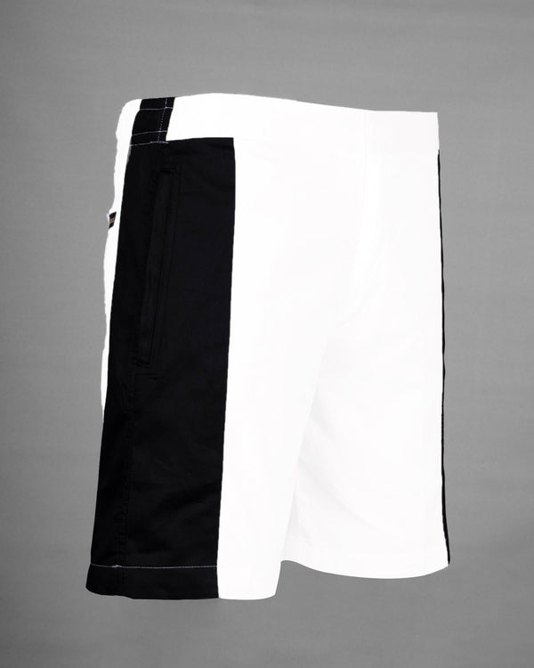 Bright White and Black Super Soft Premium Cotton Designer Shorts