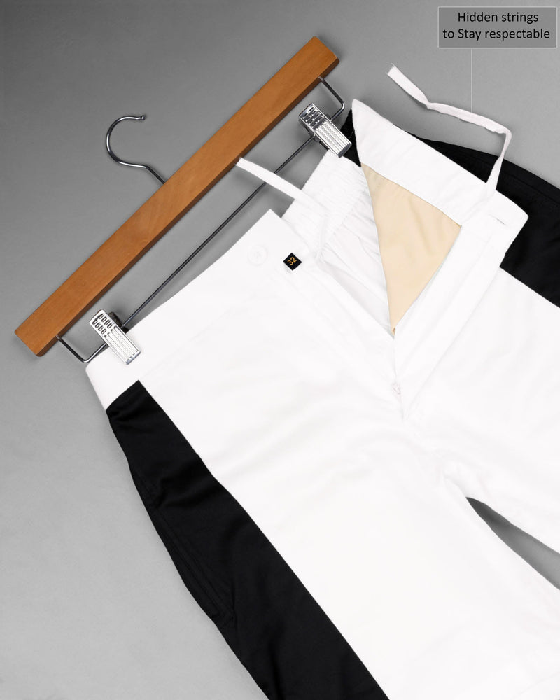 Bright White and Black Super Soft Premium Cotton Designer Shorts