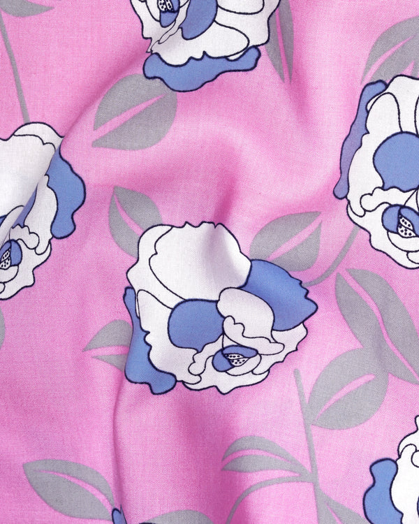 Persian Pink Floral Printed Premium Cotton Shorts SR196-28, SR196-30, SR196-32, SR196-34, SR196-36, SR196-38, SR196-40, SR196-42, SR196-44