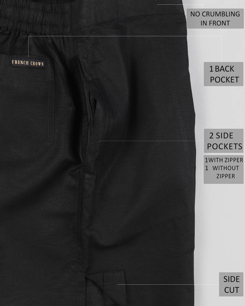 Two Jade Black Premium Linen Shorts SR08-30, SR08-32, SR08-34, SR08-36, SR08-44, SR08-40, SR08-42, SR08-28, SR08-38