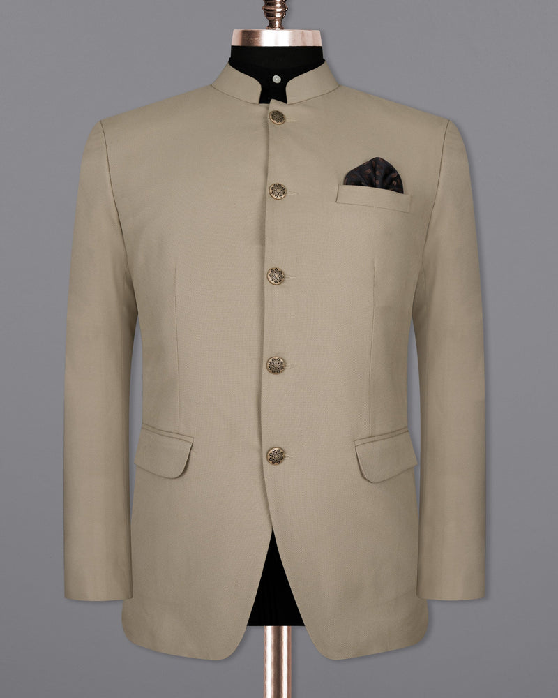 Malta Cream Bandhgala Wool Rich Suit