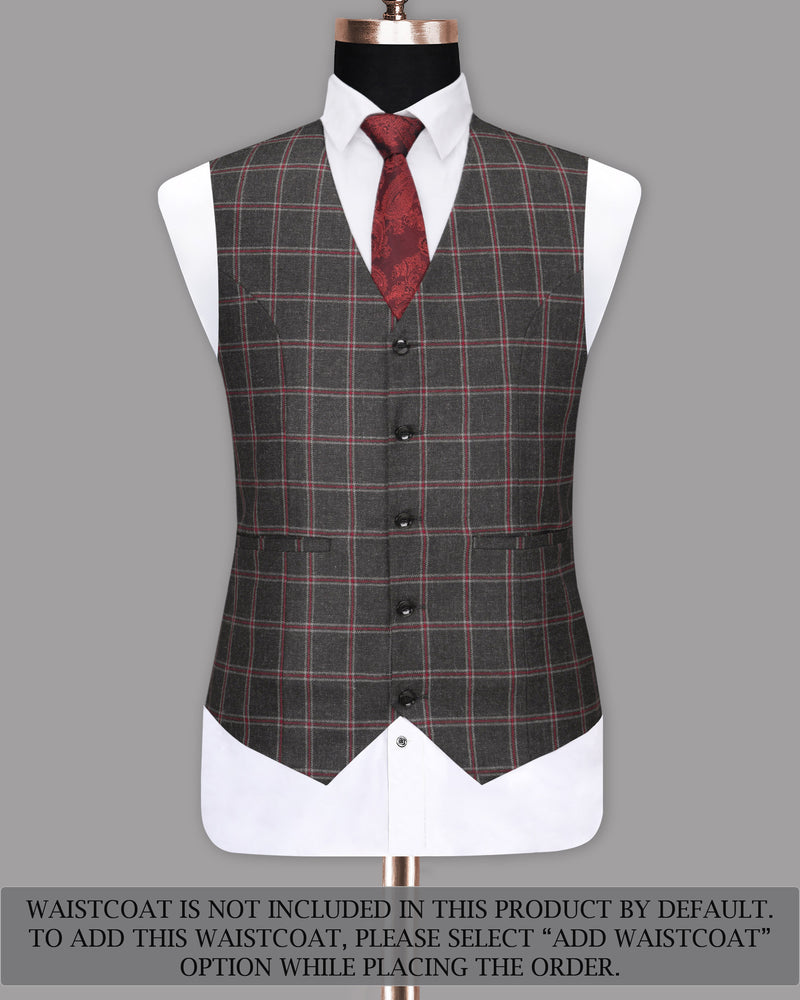 Persian Plum-Concord Wool rich double-breasted Windowpane Sports Suit