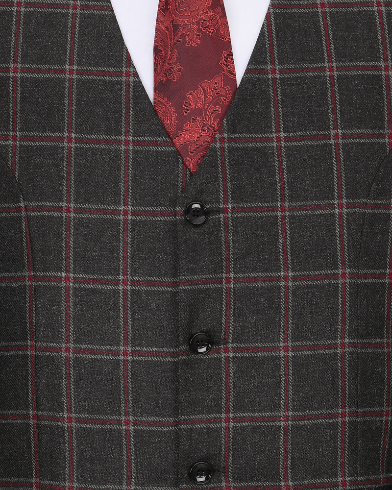 Persian Plum-Concord Wool rich double-breasted Windowpane Sports Suit