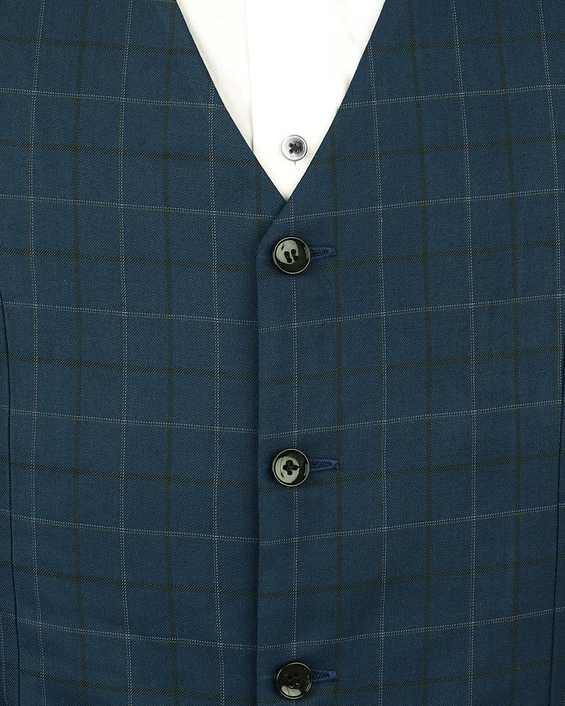 Pickled Bluewood Plaid Wool Rich Tuxedo Suit
