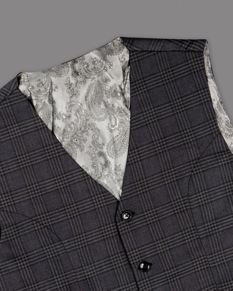 Thunder Gray Windowpane Wool Rich Suit
