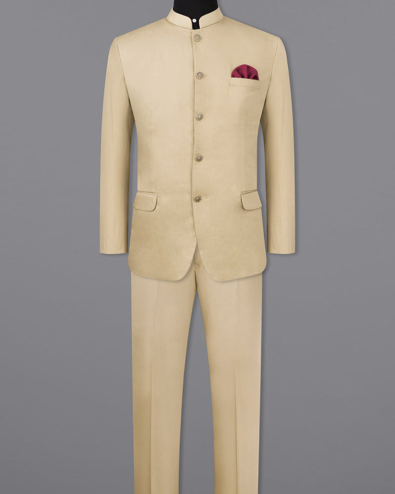 Hazelnut Wool rich Bandhgala/Mandarin Suit