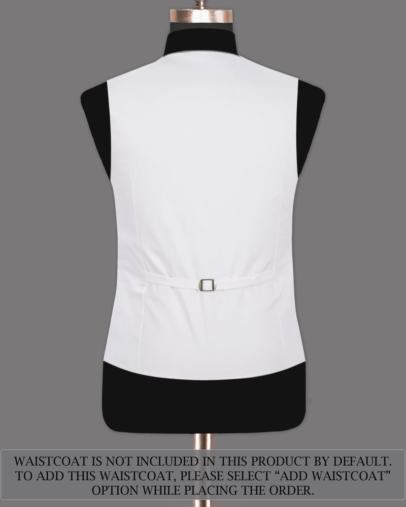 Bright White Cross Buttoned Premium Cotton Bandhgala/Mandarin Suit