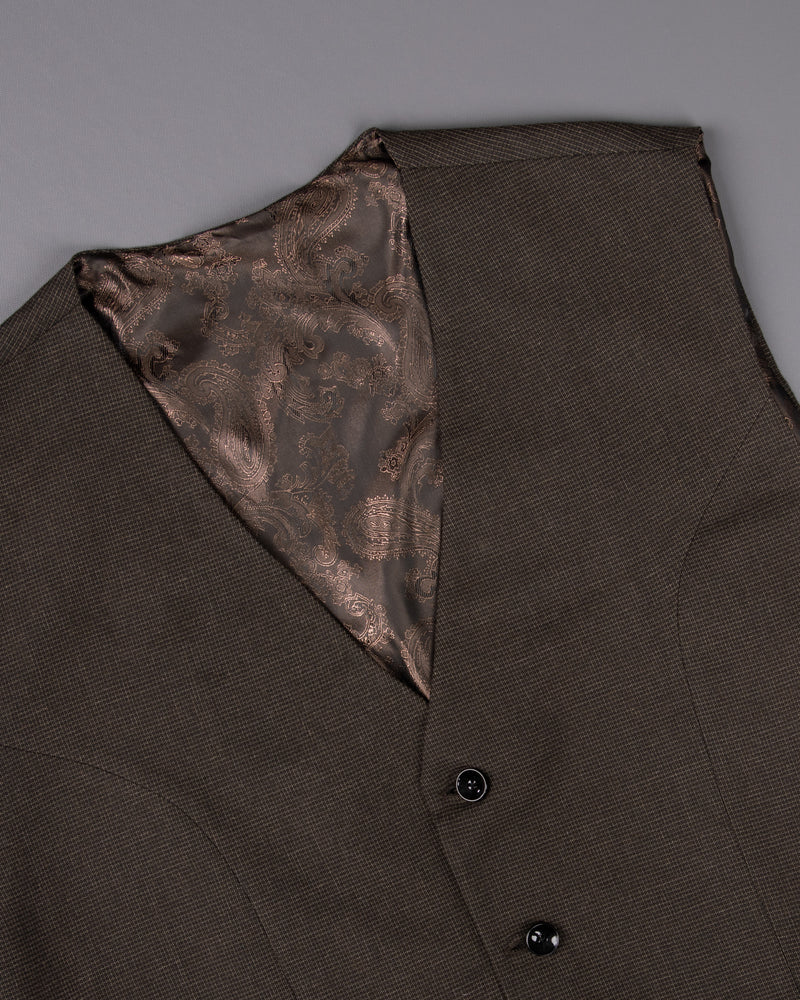 Coffee Bean Brown Double Breasted Premium Cotton Suit
