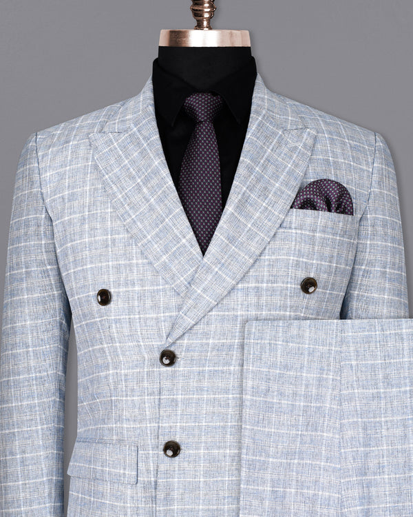 Wild STue Yonder Windowpane DouSTe Breasted Wool Rich Suit ST1335-DB-36, ST1335-DB-38, ST1335-DB-40, ST1335-DB-42, ST1335-DB-44, ST1335-DB-46, ST1335-DB-48, ST1335-DB-50, ST1335-DB-52, ST1335-DB-54, ST1335-DB-56, ST1335-DB-58, ST1335-DB-60
